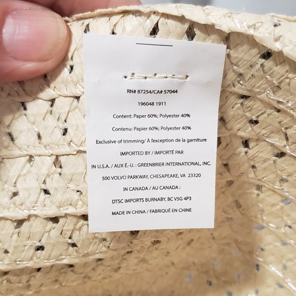 Fun Straw Sun Hat w/ Leopard Print Ribbon NWT - Picture 5 of 5